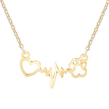 Load image into Gallery viewer, Paws and Heartbeats Simple Necklace
