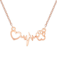 Load image into Gallery viewer, Paws and Heartbeats Simple Necklace
