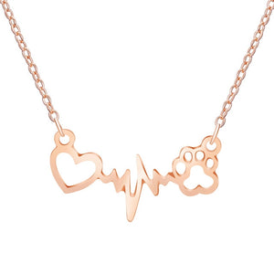 Paws and Heartbeats Simple Necklace