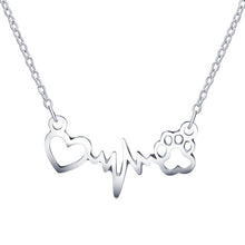 Load image into Gallery viewer, Paws and Heartbeats Simple Necklace
