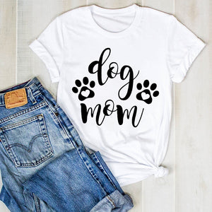 Dog Mom Paw Print T-Shirt