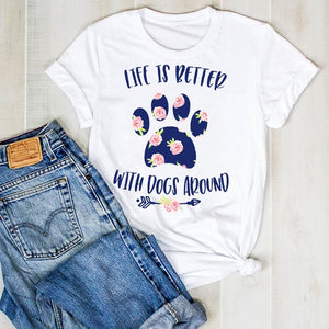 Dog Mom Paw Print T-Shirt