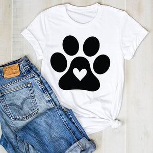 Dog Mom Paw Print T-Shirt