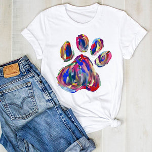 Dog Mom Paw Print T-Shirt